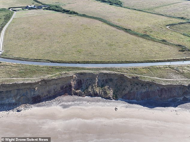 Locals are petrified that some day the cliff will crumble even more taking with it the road