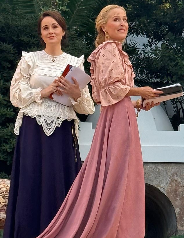 Sex Education star Gillian Anderson joined Downton Abbey’s Michelle Dockery on stage in Tangier, Morocco, for a one-night only performance of Chekhov’s The Cherry Orchard
