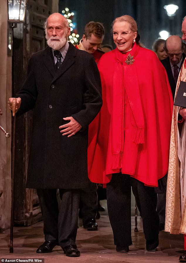 Prince and Princess Michael of Kent arrive for the Together At Christmas carol service at Westminster Abbey in London in December 2024
