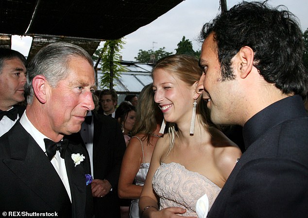 King Charles, then Prince of Wales, with Lady Gabriella Windsor and her then boyfriend Aatish Taseer at an event in Surrey in 2006