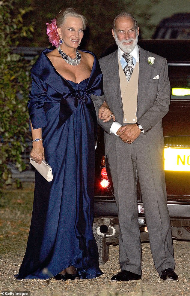 Prince and Princess Michael of Kent arrive at a reception after attending the wedding of Lord Frederick Windsor and Sophie Winkleman on September 12, 2009 in London