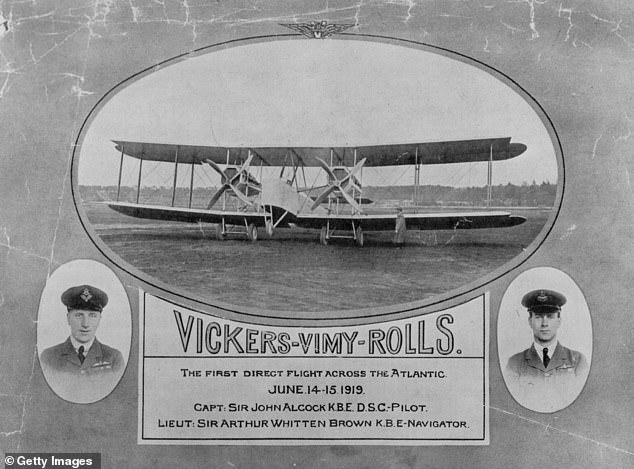 A poster advertising the pair's brave flight across the Atlantic