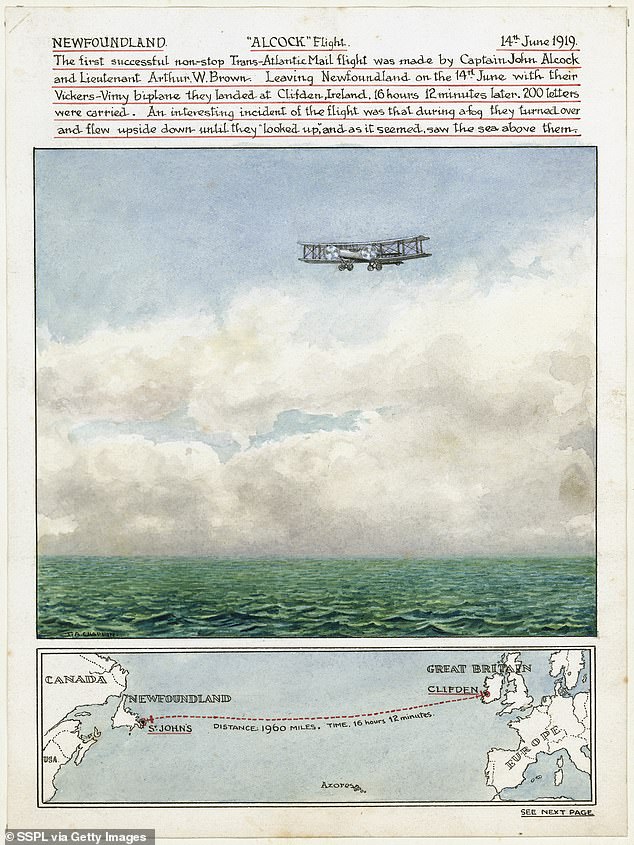 An illustrated account of the pair's flight across the Atlantic