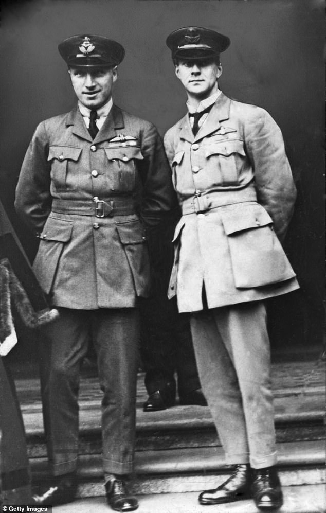 Captain Alcock and Lieutenant Brown pose for a photograph, June 1 1919