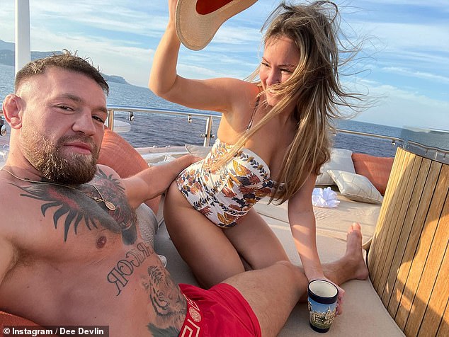 Despite this - as the damning snaps emerged over this weekend - Dee has brushed off the photos. Pictured with Conor on a yacht