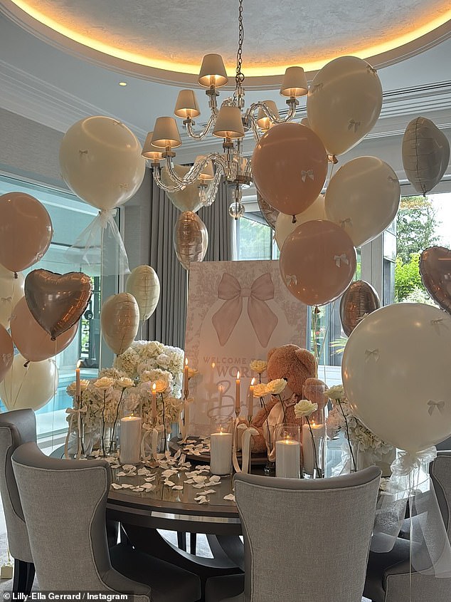 She also posted a photograph to her Grid of a sweet welcome home party waiting for her and her newborn baby girl after they arrived home from hospital