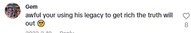 But critics aren't buying with many taking to the comments section to take aim at her, with one saying: 'You've absolutely no shame!!!'