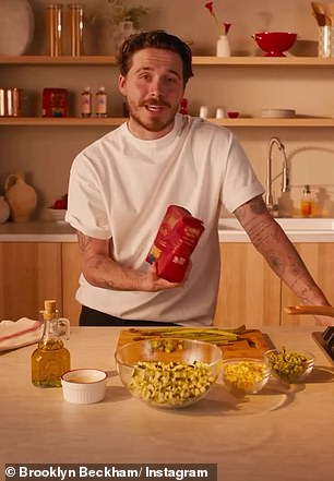 Brooklyn got in the kitchen as he shared his latest advertisement with Italian pasta producer Barilla