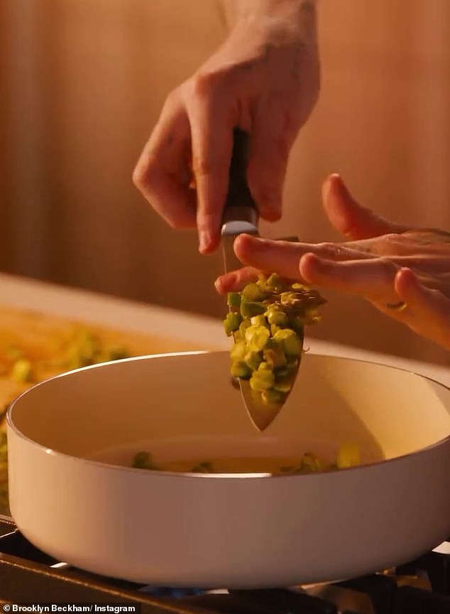The aspiring chef took to Instagram on Tuesday to share a video of himself whipping up a vegetarian Fusilloni dish