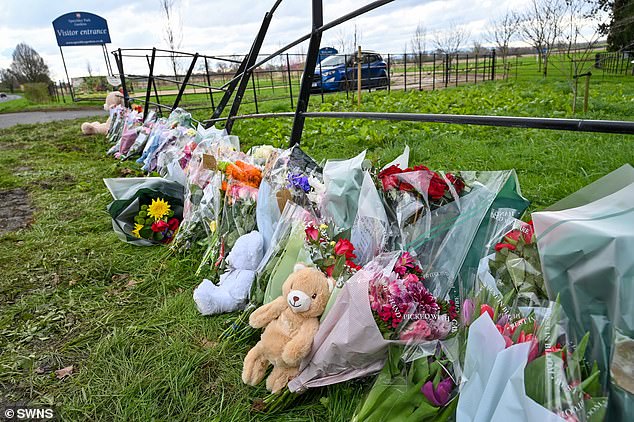 The tragedy came as Gemma was looking forward to Leo moving out of foster care and coming to live with her again. Pictured: Floral tributes left at the scene