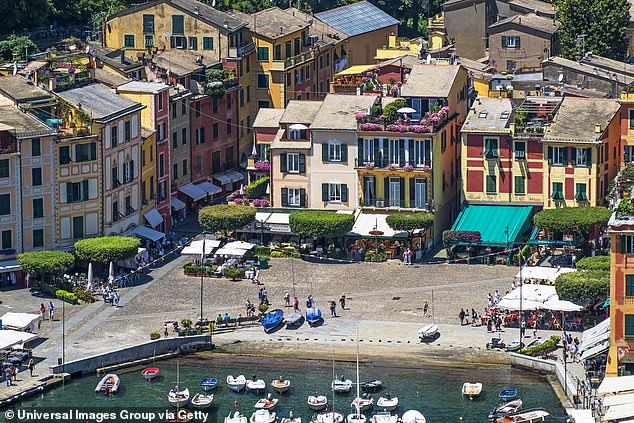 Pictured: The scene tourists in Portofino expected to be greeted with