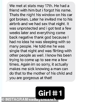 The mom-to-be discovered her then-boyfriend's infidelity when various women reached out to her recounting their hookups with him