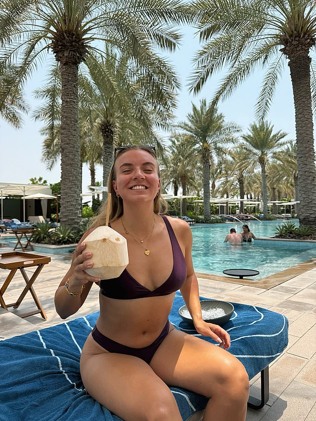 Despite staying in a huge sea view room at the Radisson Blu, a five-star hotel, they decided to leave early and jet to Dubai instead (pictured in Dubai)