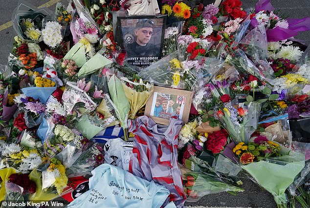 There was an outpouring of grief over the schoolboy's death, including floral tributes left piled high outside Bramall Lane football stadium