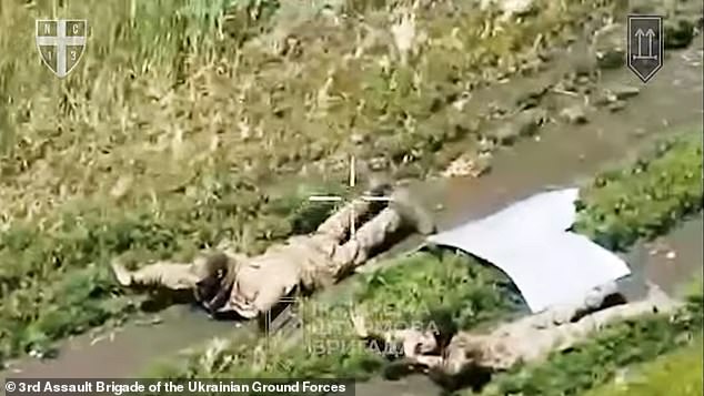 This is the astonishing moment Vladimir Putin 's soldiers surrendered to a Ukrainian patrol made up entirely of robots