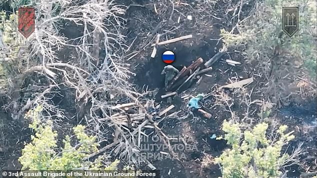 During the assault, which lasted just 15 minutes, FPV drones first struck Russian dugouts, causing chaos among the troops