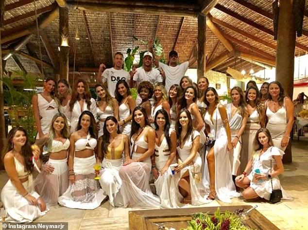 Neymar and guests pictured at his New Year's Eve party back in 2019, but the star was forced to cancel plans for a five-day celebration the following year following a state government probe