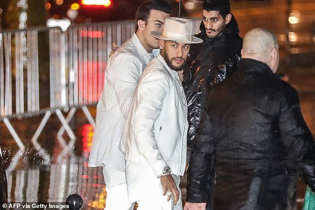 Neymar and his team-mates dressed all in white for the Brazilian's birthday back in 2020