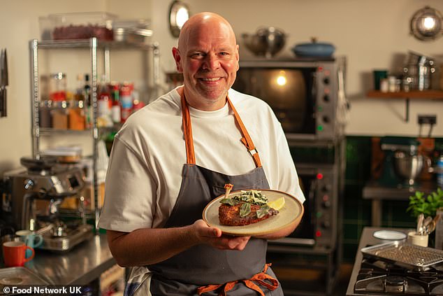 Close behind her is celebrity chef Tom Kerridge (pictured), 51, who has been rated at 3/1, or 25 per cent