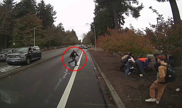 Josh Wagner, seen in the bus video, told the court how he stopped his black Dodge Ram in the middle of the road, got out, and hustled over to the brawl