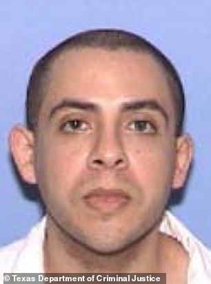 Then just 26 years old, Medrano (pictured at 26) was sentenced to death in 2005 under the state's controversial 'law of parties' for supplying weapons used in a deadly robbery