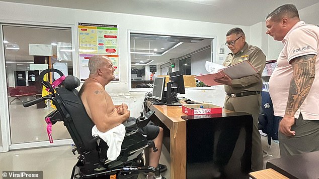 The disabled man from Northampton picked up the sex workers from the bustling beachfront road in notorious Pattaya before taking them back to his room