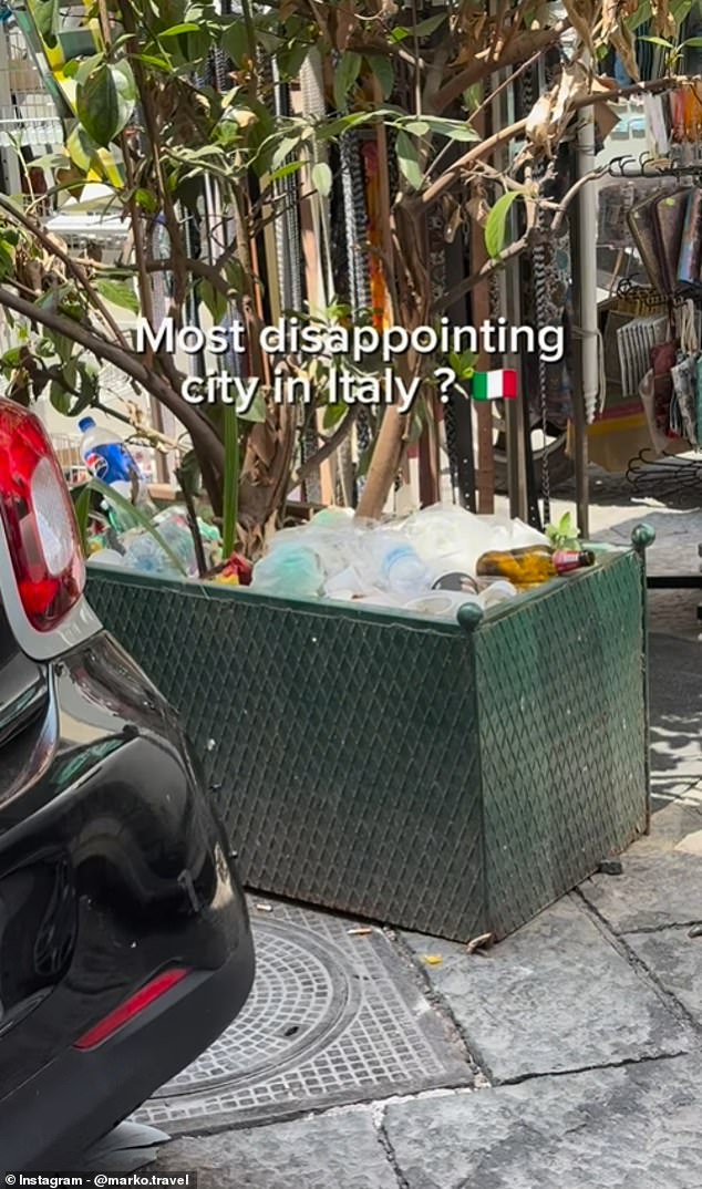 He added: 'I know every city has its challenges, and maybe I caught Naples on a bad day. But I hope things can improve, because this city deserves better'