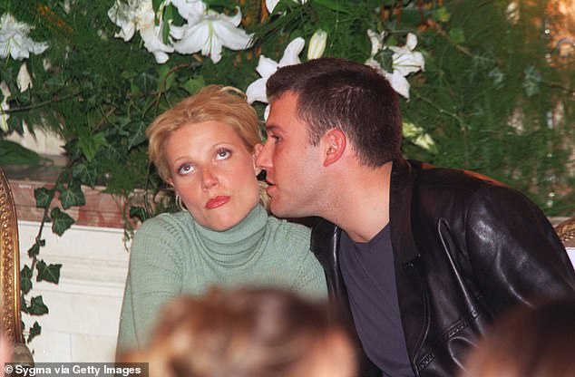 According to Odell, after the couple broke up Gwyneth, who was drawn to Ben's intellect, said, 'I love men, even though they’re lying, cheating scumbags'; pictured in 1998