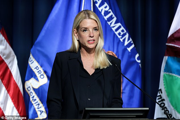 Bondi has faced calls to lose her job over an investigation her department was leading into Epstein's crimes failed to deliver on campaign promises to unveil his client list and reveal the truth about his death