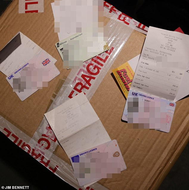 A selection of the fake IDs left behind as a guarantee of future payment before the owners became wise to the scam