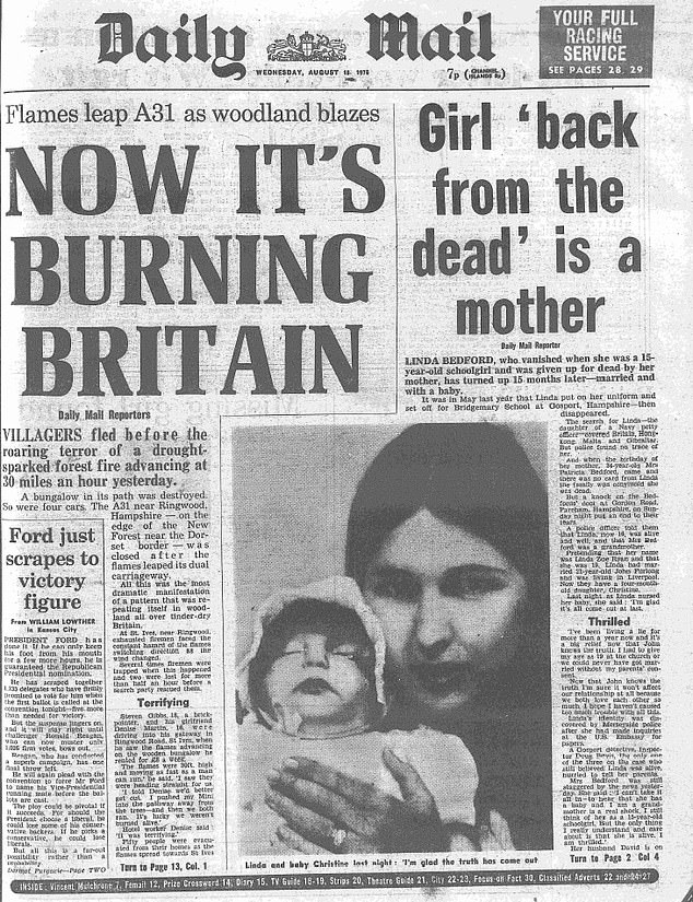 The Mail's front page on August 18 reported on a forest fire near Ringwood in Hampshire