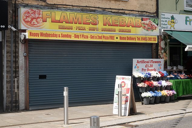 One of several kebab shops offering a variety of deals are seen in the middle of Ebbw Vale