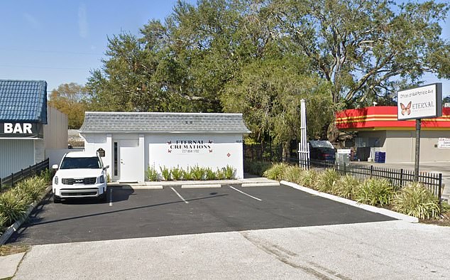 McMahon's body was handled by Eternal Cremation Services (pictured) in nearby Dunedin confirmed to DailyMail.com that there was no funeral and said they were unsure if his wife Kelly was there for the cremation