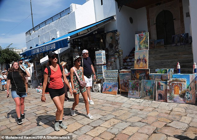 Despite its appeal, the nation continues to battle security challenges that have overshadowed Tunisia's tourism sector for years (Pictured: Sidi Bou Said, Tunisia)
