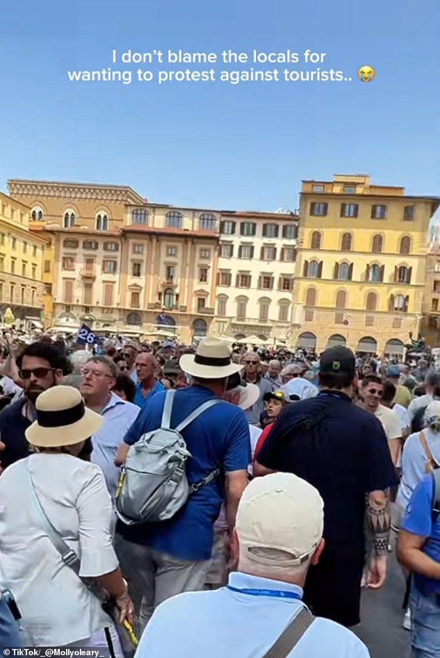 In Florence, the tourist crush has reached such extremes that some travellers are siding with protesters - with one saying the situation is 'out of hand'