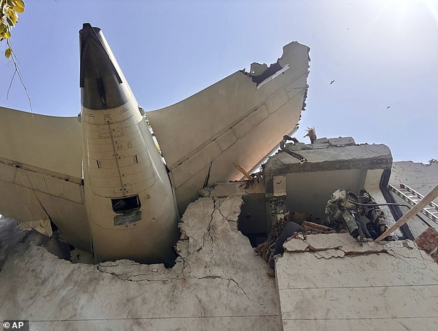 Pictures show the devastation after the plane crashed into a residential building. In Powai, Mumbai, one of Captain Sabharwal's former colleagues told the Daily Telegraph that he was a 'thorough gentlemen'