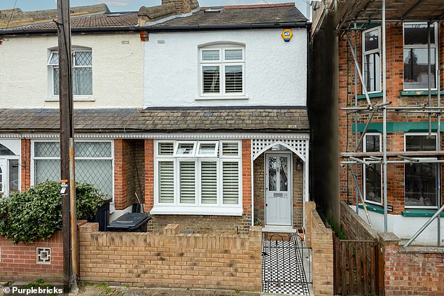 Home values in Bromley have risen nine per cent in the last year. This three-bed end-of-terrace home is on the market for £685,000