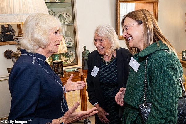 Mail on Sunday journalist Ruth Sunderland and her mother meet the Queen in the Morning Room at Clarence House