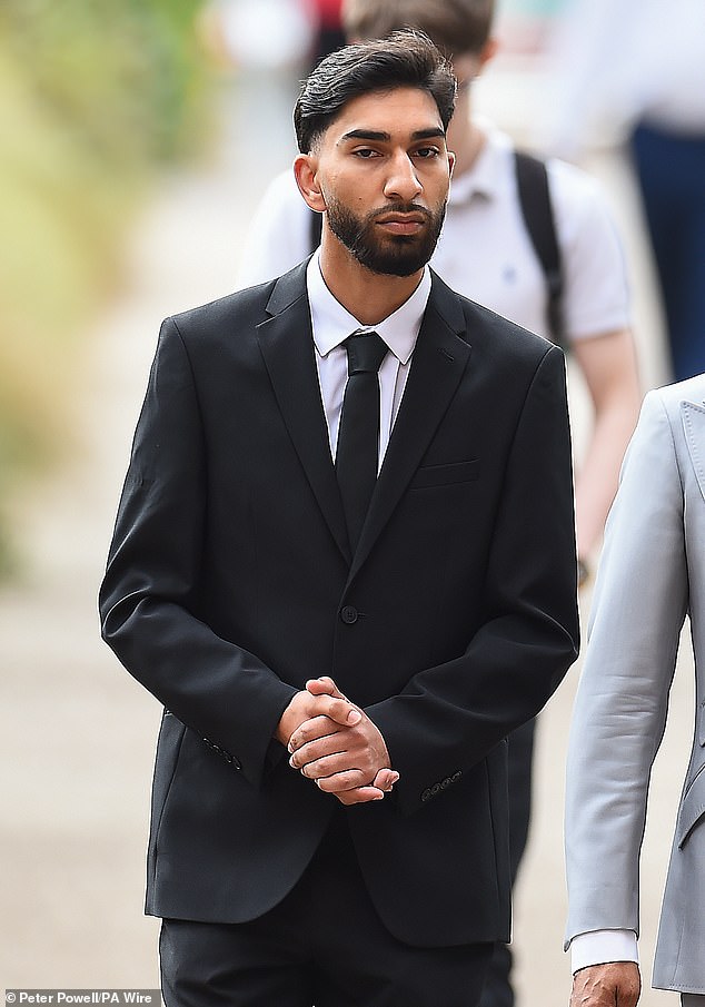 Mohammed Fahir Amaaz is seen arriving at Liverpool Crown Court at the start of his trial