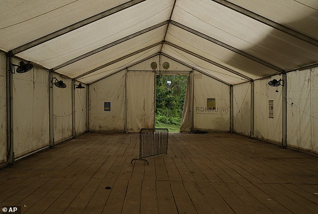 A migrant reception center that normally received hundreds of people every day after they crossed the Darien Gap on their journey north to the United States, stands empty in Lajas Blancas, Panama, April 6, 2025.