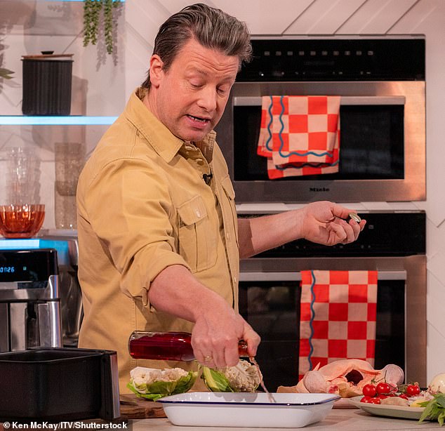 She is followed by celebrity chef Jamie Oliver (pictured on Lorraine earlier this year), 50, in third place, with odds of 4/1, or 20 per cent