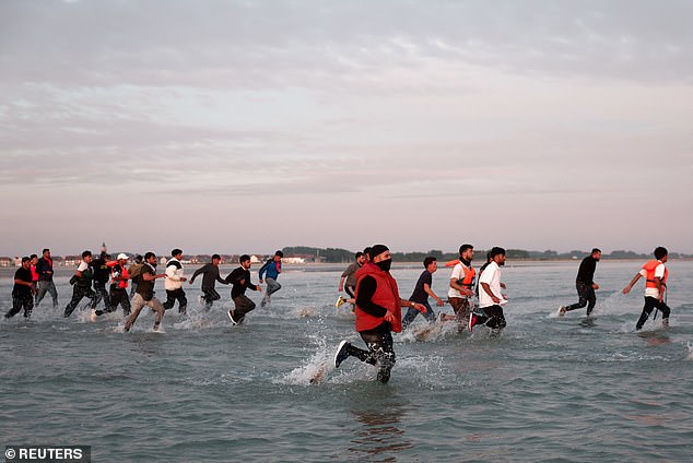 The scenes of migrants sprinting through the surf were reminscent of the opening sequence of the Oscar-winning 1981 movie Chariots of Fire