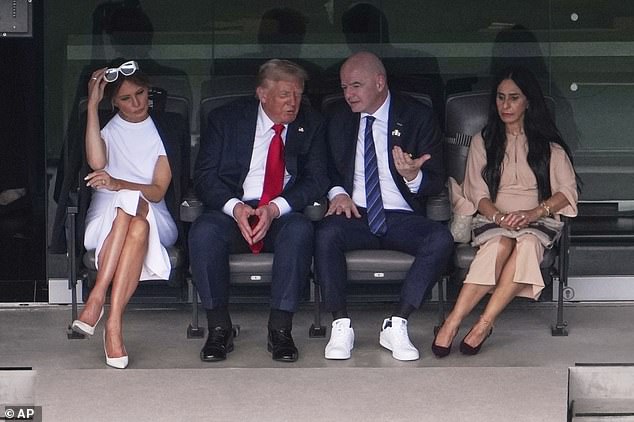 A photograph of Trump Sunday at a Club World Cup soccer match drew numerous comments about his ankles, which appeared swollen