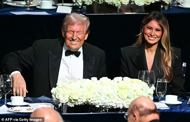 It was visible during the Al Smith Dinner in Manhattan in October where Trump joked with city elites