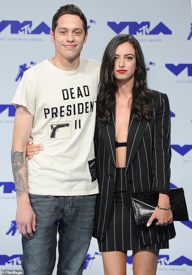 Romance: Pete's first long-time relationship was with Cazzie, who is the daughter of comedian Larry David (pictured together at the 2017 MTV Video Music Awards)