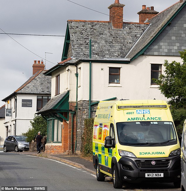 The 70-seater vehicle was taking pupils back to Minehead Middle School when the smash happened at around 3pm (picture from the scene)