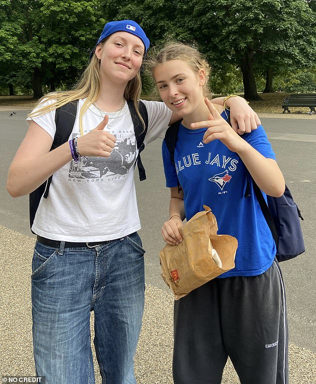 16-year-old Ottilie (right), who spoke to MailOnline in Hyde Park, admitted she 'wouldn't have a clue' who to vote for. While her pal Samantha (left), also 16, said her vote would likely be influenced by social media