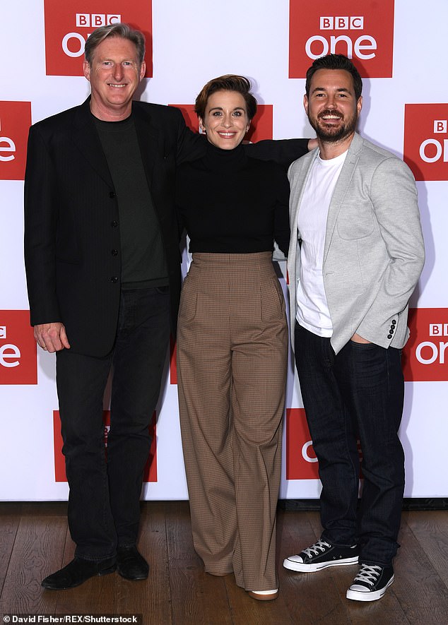 Leading man Martin Compston, 41, who plays DI Steve Arnott, and Adrian Dunbar, 66, aka Supt Ted Hastings, both teased fans with updates this week, suggesting filming could begin in 2025 (Adrian, Vicky, and Martin pictured 2019)