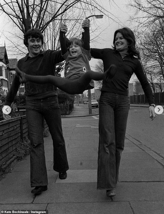 She also included some childhood snaps of herself growing up with her mum and dad, actor Richard Beckinsale