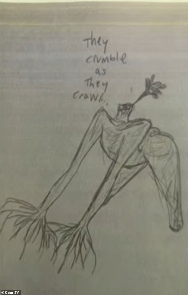 Nicole Whiteaker claimed Geyser drew a concerning image of a decapitated man that she set to Jeffery (pictured)